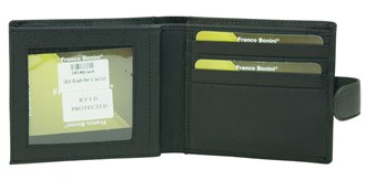 12 Card Tabbed Mens Wallet - 1014 Black
