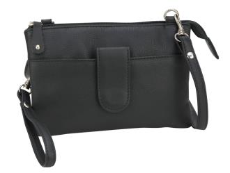 Tabbed Small Crossbody / Phone Bag - 3508 Black 