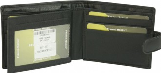 9 Card Tabbed Mens Wallet - 4208 Black