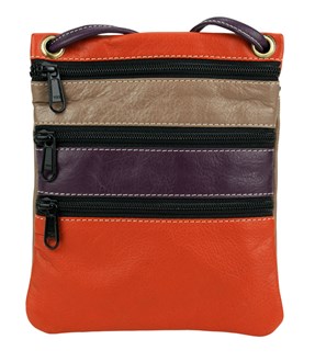 3 Front Zip Sling / Crossbody Bag - 441 OrangeMulti