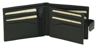 12 Card Tabbed Mens Wallet - 7043 Black