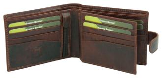 12 Card Tabbed Mens Wallet - 7043HT Brown