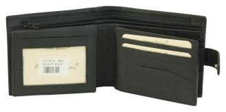15 Card Zippered Coin Pocket Mens Wallet - 9625 Black