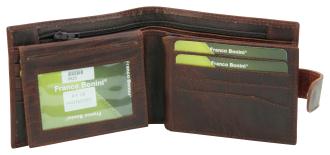 15 Card Zippered Coin Pocket Mens Wallet - 9625HT Brown
