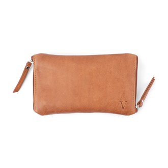 Double Sided Spectacle Case with Rear Zip - V2020Cognac
